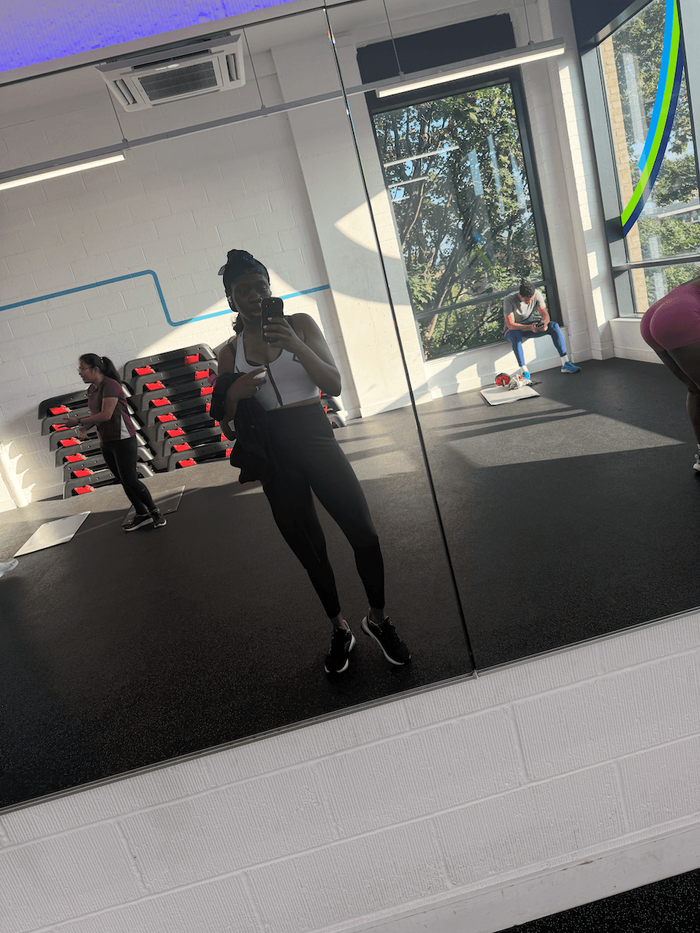 Tobi working out